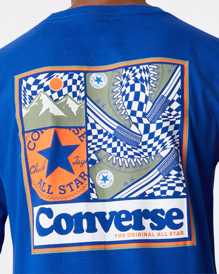 T-Shirts Converse Long Sleeve Sneaker Collage Chlapcenske Modre | SK EH11P54